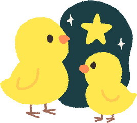 night_mom_baby_chick