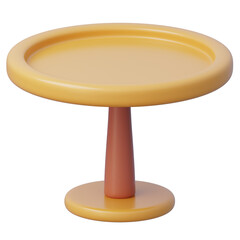 3d retro style table with an orange leg