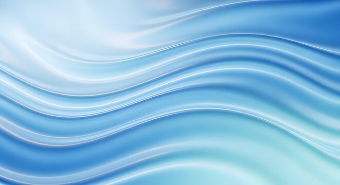 Abstract flowing blue and white waves with soft light and smooth texture