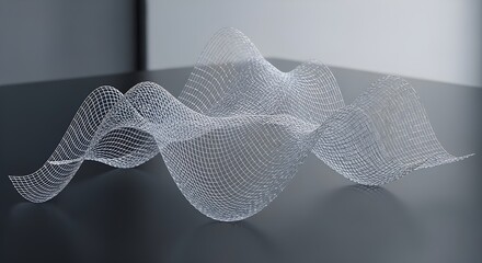 Abstract 3d digital waveform visualization with intricate lines and curves