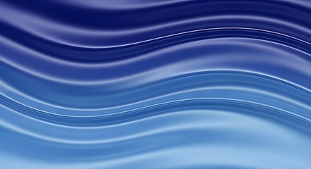 Abstract flowing waves of blue and purple hues with subtle light reflections