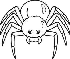 Spider cartoon line art