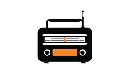 Obraz premium Retro radio illustration a vintage-style graphic perfect for nostalgia-themed designs and classic media projects