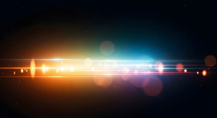 Stunning cosmic light streaks with vibrant bokeh effects, perfect for modern designs, futuristic presentations, or eye-catching website backgrounds