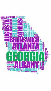 Georgia State Animated Word Cloud Map Silhouette