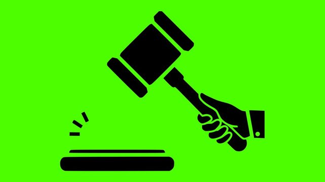 judge illustration gavel silhouette green logo screen icon video outline justice law court lawyer legal authority crime hammer business shape juridical vector graphic background