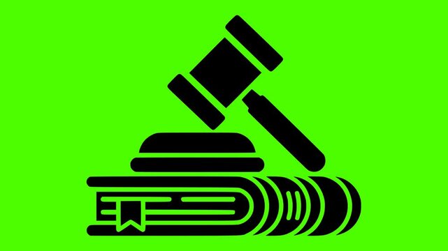 judge illustration gavel silhouette green logo screen icon video outline justice law court lawyer legal authority crime hammer business shape juridical vector graphic background