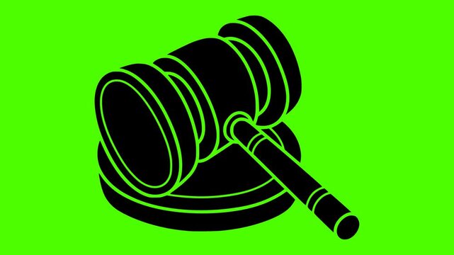 judge illustration gavel silhouette green logo screen icon video outline justice law court lawyer legal authority crime hammer business shape juridical vector graphic background