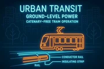 Neon Tram Power System with Overhead Catenary for Urban Transit Infrastructure