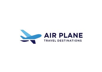 Air travel logo design with modern airplane icon, perfect for travel agencies and airline branding concepts