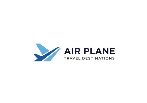 Air Plane logo design for travel destinations, conveying flight, journey, and exploration for business branding