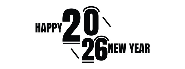 Celebrate Happy new year 2026 background. Holiday greeting card design. Vector illustration.