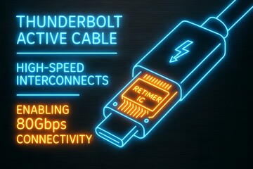 Thunderbolt Cable Infographic with Speed Specifications for Computer Connectivity