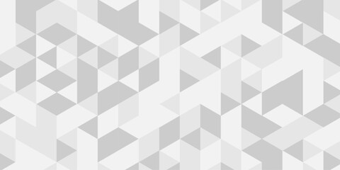 Abstract geometric wall tile and metal cube background triangle wallpaper. Seamless geometric pattern low polygon backdrop background. Gray diamond overlap polygonal background.	