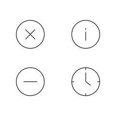Outline Time Error Control Interface Icon Set