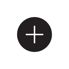 Obraz premium Solid Plus Sign for Adding New Content Button