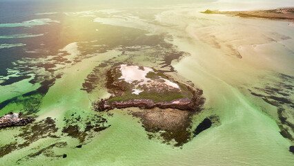 Scenic panorama of Eagle Bluff WA captured from above highlighting coastline and ocean vistas
