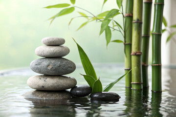 Obraz premium spa stones and bamboo