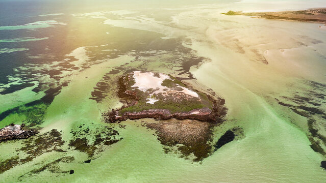 Scenic panorama of Eagle Bluff WA captured from above highlighting coastline and ocean vistas