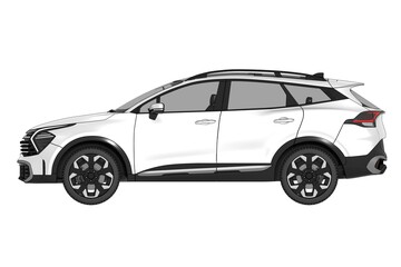 car isolated on white background, 3d illustration, cg render
