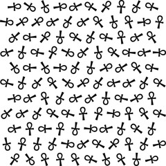 Rotated Ankh Egyptian Cross Halftone Pattern