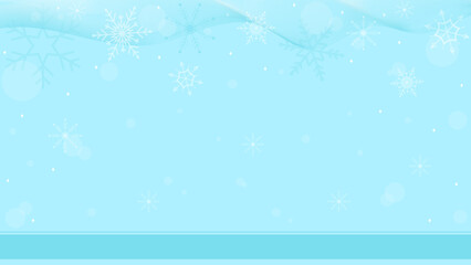 Blue Sky Background Wallpaper With Wavy Lines And Sparkling Snowflakes In Christmas Winter Season