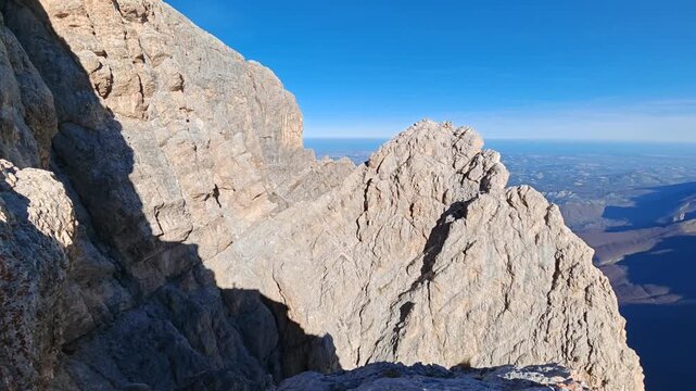 Beautiful panorama from the ex Bivacco Bafile in the Gran Sasso mountain, Abruzzo, Italy
