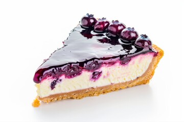 Delicious Blueberry Cheesecake Slice dessert recipe bakery fresh homemade on transparent background