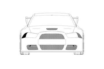 Obraz premium car outline drawing, sketch, contour image