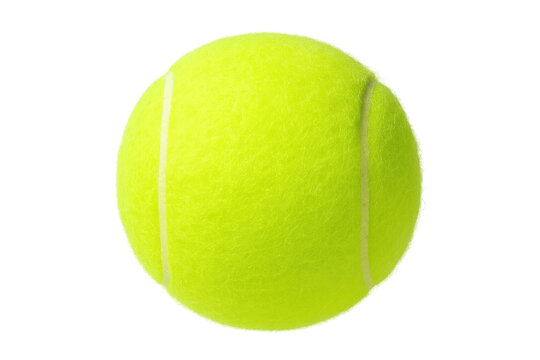 Yellow tennis ball isolated on transparent background, symbolizing sport, game, and active lifestyle
