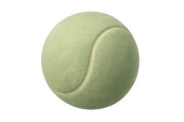 Green tennis ball floating, representing sports, game, healthy lifestyle, and athletic competition on transparent background
