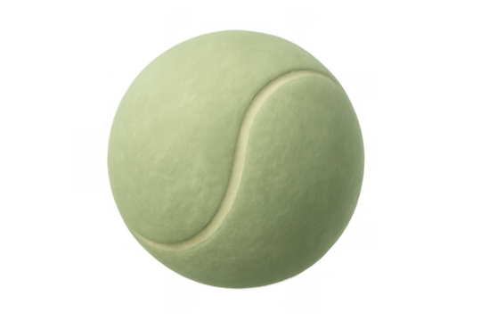 Green tennis ball floating, representing sports, game, healthy lifestyle, and athletic competition on transparent background