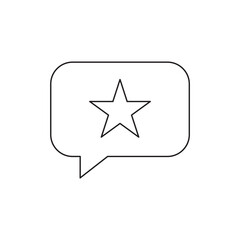 Fototapeta premium Outline Chat Message with Star Rating