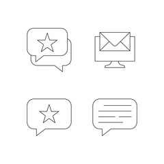 Star Favorite, Email & Message Minimal Line Icons
