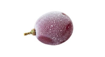 Close-up of frozen red grape with frosted surface