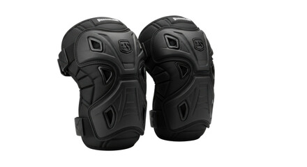 Durable black protective knee pads for extreme sports safety