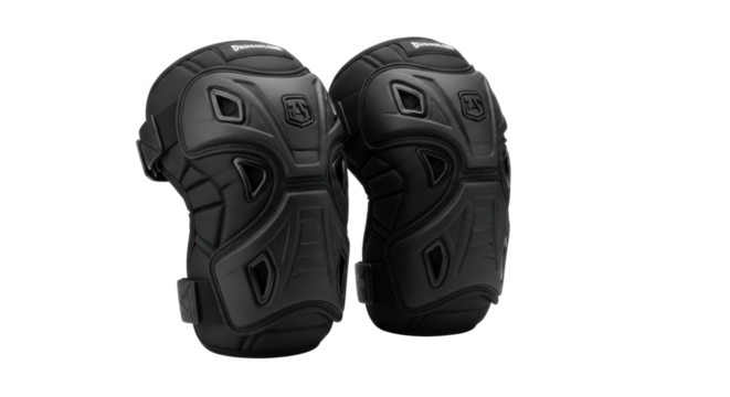 Durable black protective knee pads for extreme sports safety