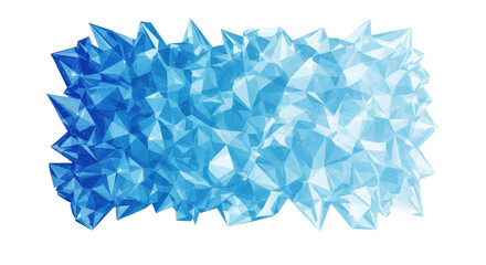 Abstract blue geometric ice pattern with faceted crystal texture