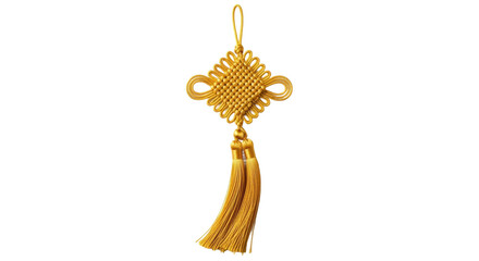 Traditional chinese knot with tassel symbolizing good luck and prosperity