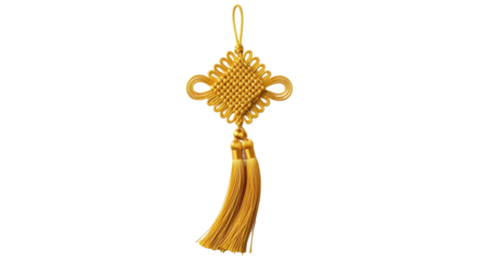Traditional chinese knot with tassel symbolizing good luck and prosperity