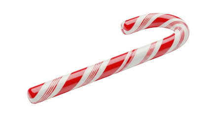 Classic red and white candy cane with spiral stripes