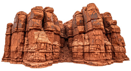 Majestic red rock formation with layered sandstone texture and erosion patterns