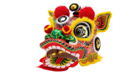 Colorful traditional chinese dragon dance mask for lunar new year celebration
