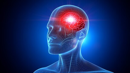 Digital human brain activity concept high resolution photo