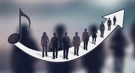 Charting a course to success: silhouettes on a musical journey of growth and achievement