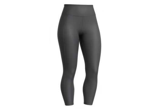 Gray leggings on transparent background, sportswear apparel cut-out style picture