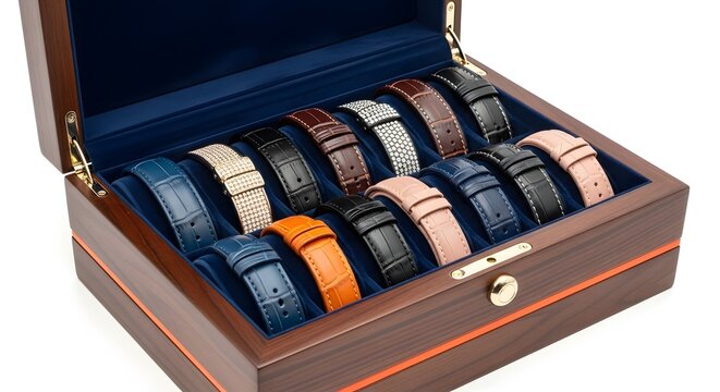 Luxury Watch Collection in an Elegant Wooden Display Case