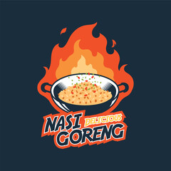 nasi goreng logo and labels design