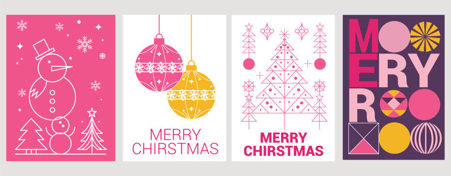 Holiday Greeting Cards Bundle &ndash; Modern Minimal Christmas Vector Set