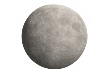 Moon planet traveling in space, global astronomy research exploration and scientific discovery on transparent background